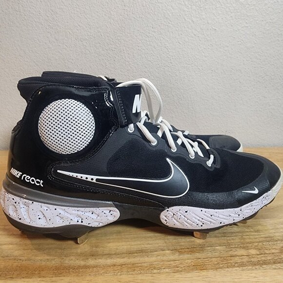 Nike Alpha Huarache Elite 3 Mid React Metal Baseball Cleats Mens 15 CK0745-011 - Picture 1 of 16